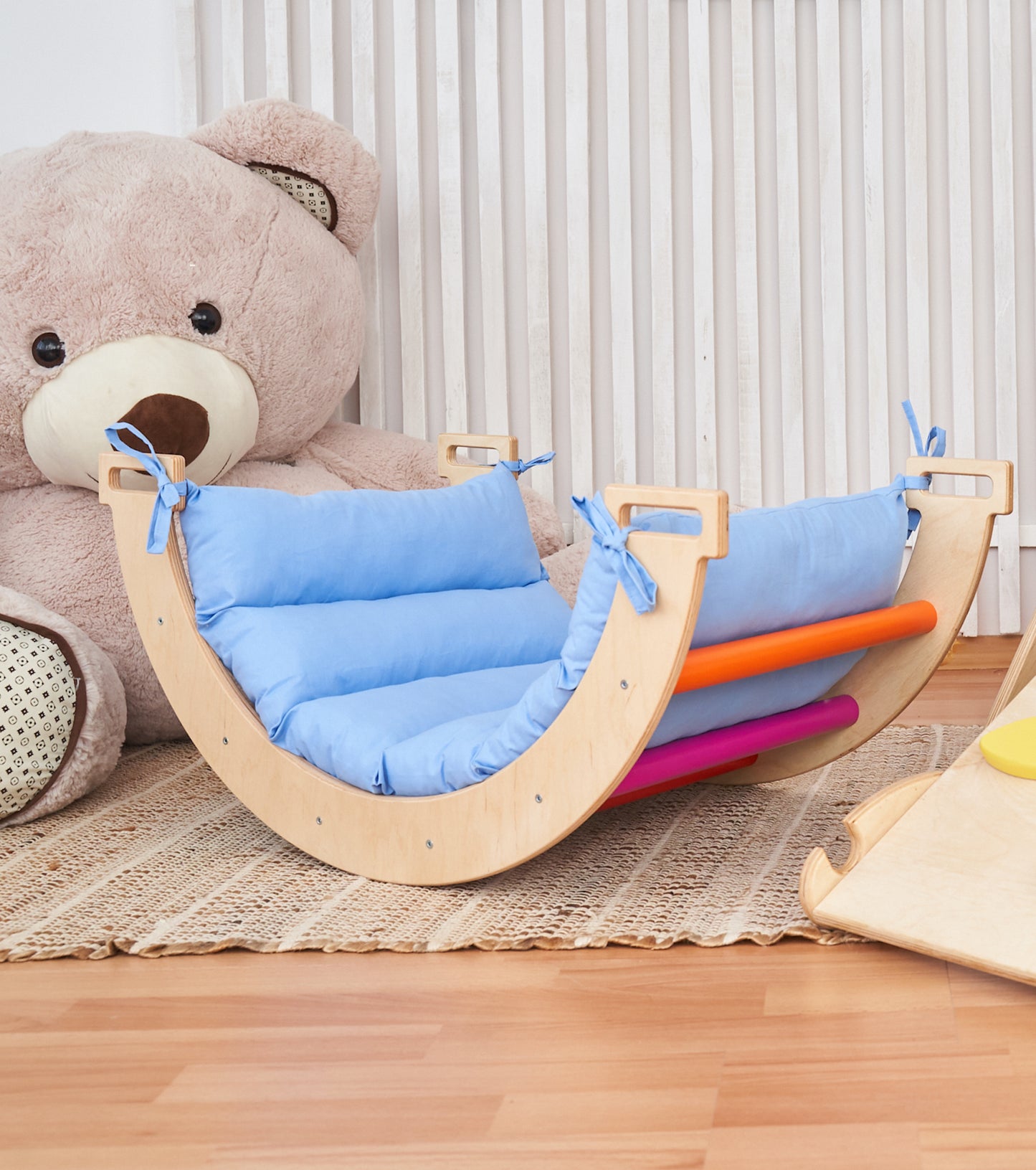 Montessori Baby Rocker Set Arch + Cushion (Min) Pastel
