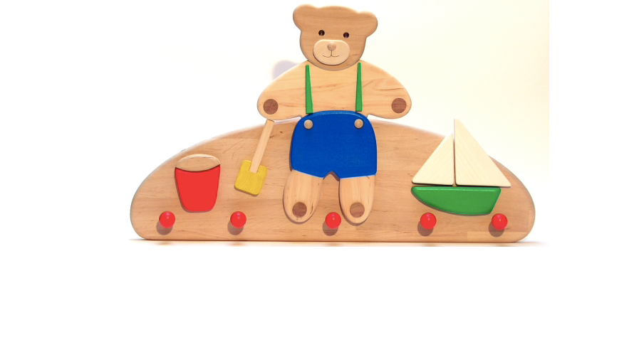 61210 Clothes hanger for children - Teddy bear and sailboat