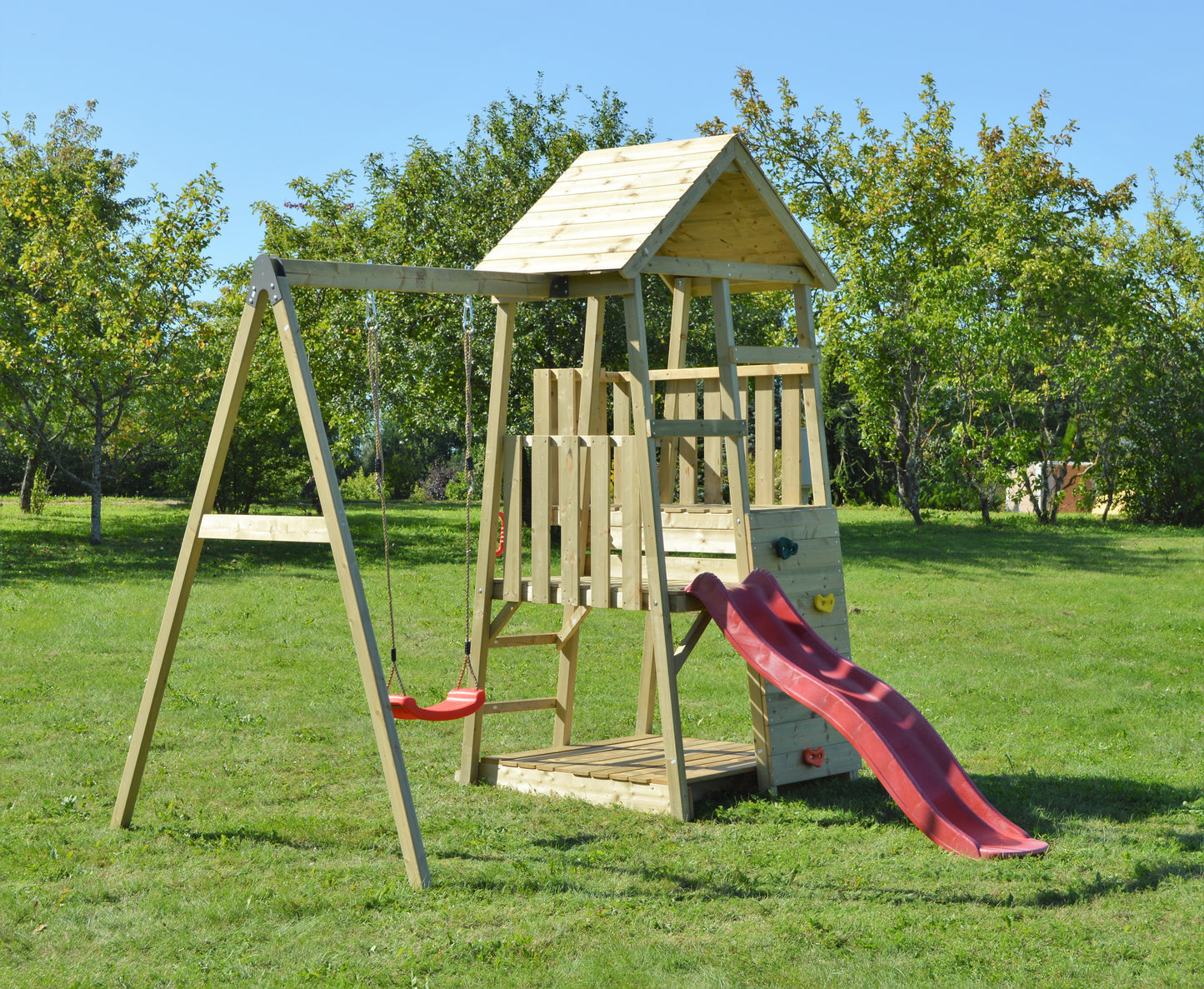 J4 Junior garden playground with slide and swing