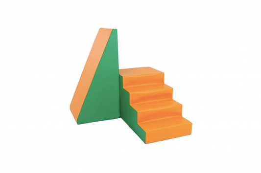 IGLU soft stair-slide set #01X_01 (2 pieces, green-orange colors)