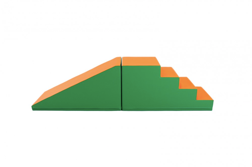IGLU soft stair-slide set #01X_01 (2 pieces, green-orange colors)